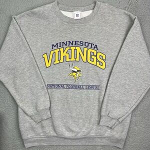 Vintage Minnesota Vikings‎ Sweater NFL Football Gray Sweatshirt Size Large